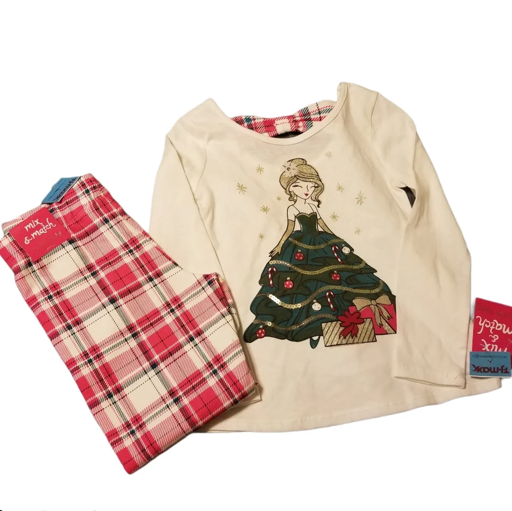 Cynthia Rowley Two-Piece Mix-and-Match Set Festive Christmas Tree Design